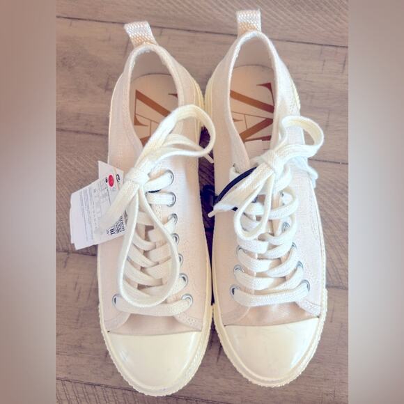 ZARA NWT Canvas Sneaker Shoes US 6 Euro 36 - Picture 1 of 15